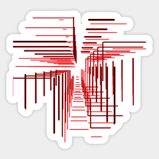 Galaxy space geometry red black futuristic Sticker